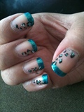 Leopard Nails in Turqoise