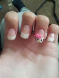 Close up of Hello Kitty nails