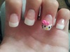 Close up of Hello Kitty nails