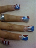 Puerto Rican Flag Fan Nails