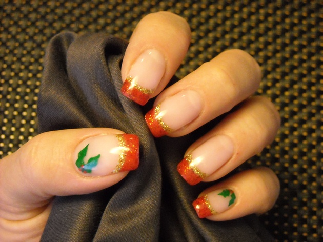 Red/Gold French with Holly