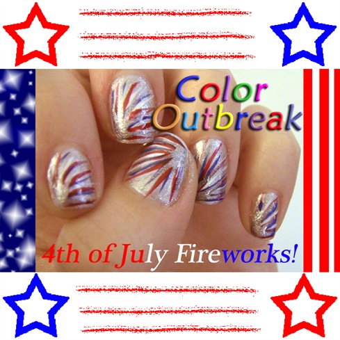 ★☆4th of July Firework Nail Art Design★☆