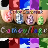 Camouflage Nail Art Design-Colorful Camo