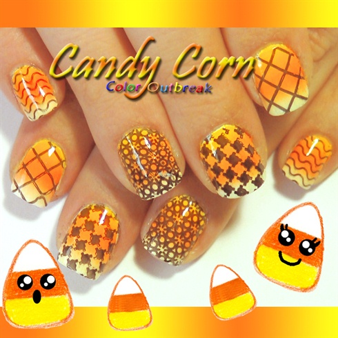 Halloween Candy Corn Gradient + Stamping
