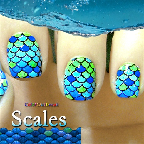 ღScale Nails – Fish, Mermaid Scalesღ