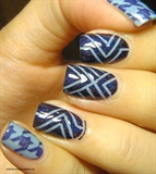 Striping Mani &amp; Houndstooth