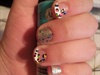 French Manicure Neon Leopard