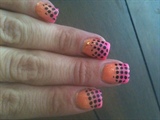 Orange &amp; hot pink glitter &amp; dots