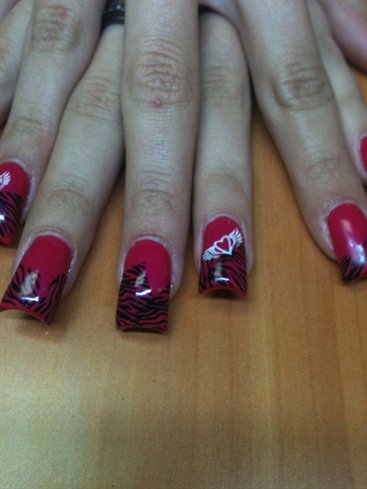 Hot pink zebra &amp; heats with wings
