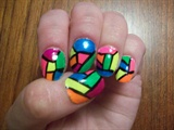 Stained Glass Neon Nails