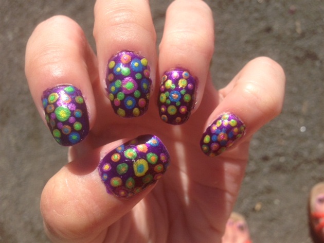 7. Bold and Colorful Dotted and Striped Nails - wide 8