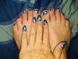 Abstract Harlequin Blues--Toes 