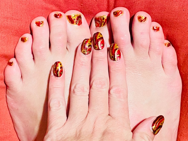 Thanksgiving Abstract Style--Toes 