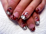 rockabilly bow and cherries nails