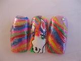 Lisa Frank Inspired Horse Nail Art