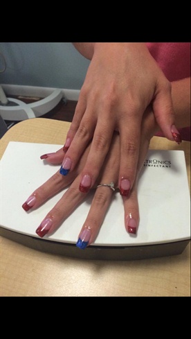 Red White And Blue  Glitter Acrylic
