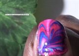 Blue and Pink Marble For Short Nails