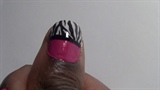 Colorful Pink and Zebra Print Nails