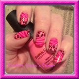 Neon pink leopard/zebra