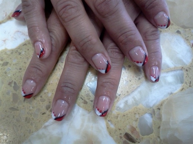Gelish Red, White and Black