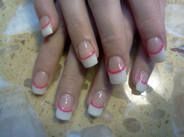 Sculpted french with pink line