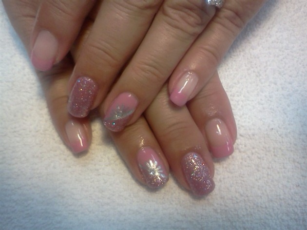 Pink and silver shellac