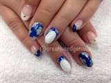 Navy And White Floral 
