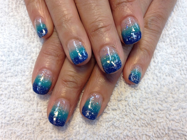 Blue Ombre With Glitter 