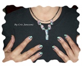 Nail art even on necklace for a BF 2011