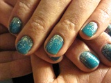 Turquoise With Silver Glitter