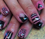 Pink &amp; Black Cheetah Stripes &amp; Love
