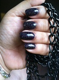 Black Sparkle Gel Manicure