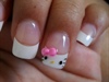 hello kitty french tip nails