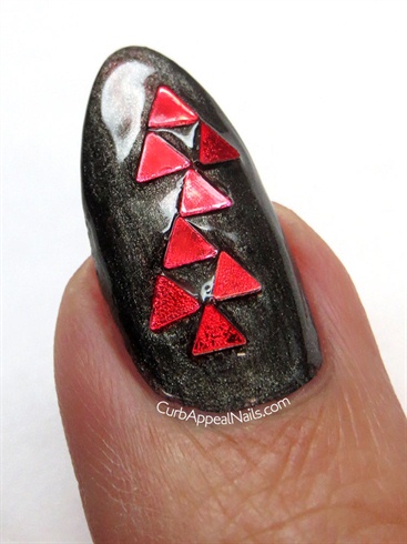 Red Glitter Accent Nail