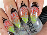 Crazy Neon Party Nails