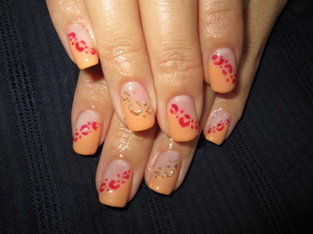 Orange Leopard Nails