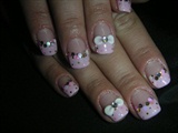 Pink girly french nails