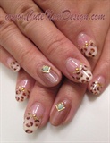 leopard gel nails