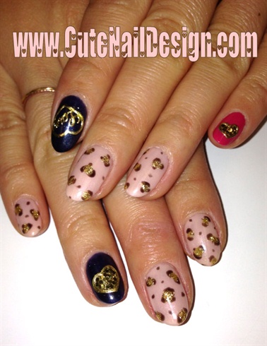 Gold Leopard Nails