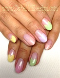 Colorful Pastel Heart French Nails