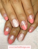 Coral Orange French Nails