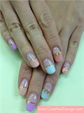 colorful marble gel french 