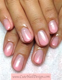 simple pink gradation nails