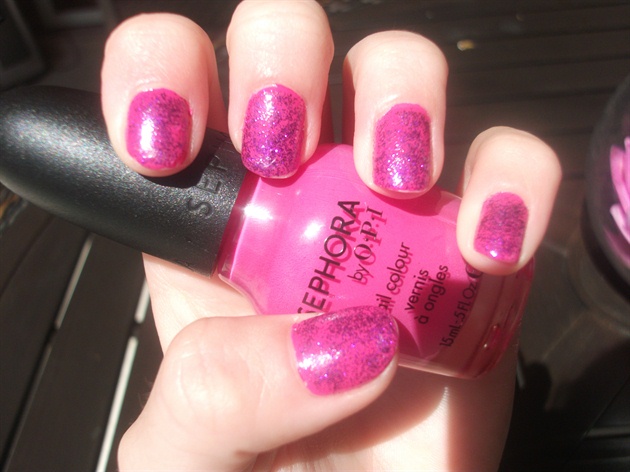 Pink with purple glitter