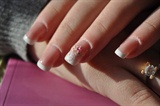 white french with pink cristals