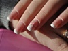 white french with pink cristals