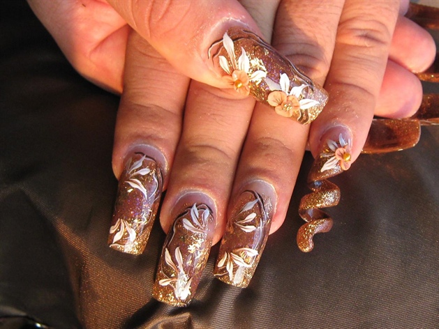 gold floral and spiral