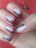 red leopard nail art
