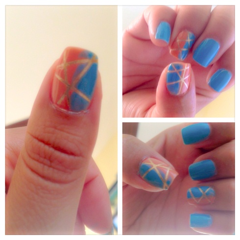 Coral And Blue Striping Fun