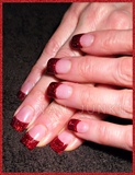 Red Glitter Acrylic Tips